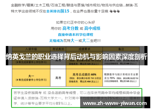 纳英戈兰的职业选择背后动机与影响因素深度剖析
